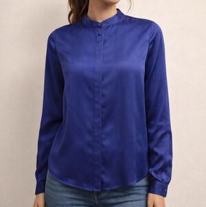 Suzy Shier Deep Blue Button Down Shirt